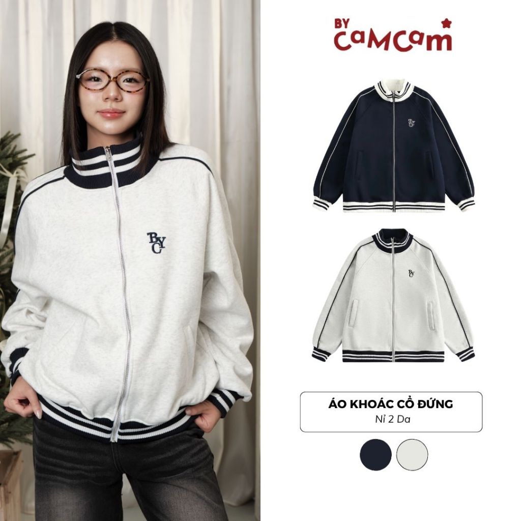 Áo Khoác Cổ Đứng 𝑩𝒚𝒄𝒂𝒎𝒄𝒂𝒎 Phong Cách Streetwear Unisex Nam Nữ AKHD075