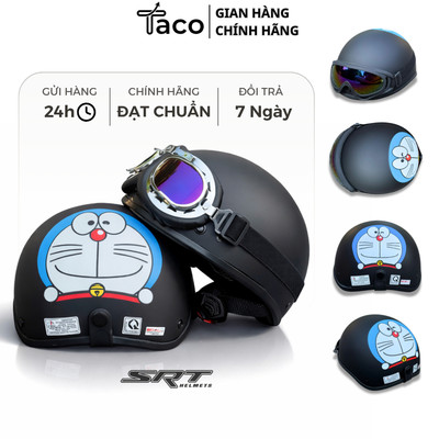 Mũ Bảo Hiểm Nửa Đầu 1/2 Tem Doraemon Kính Phi Công Siêu HOT - Nón Bảo Hiểm 1/2 Cao Cấp, Bảo Hành 12 Tháng