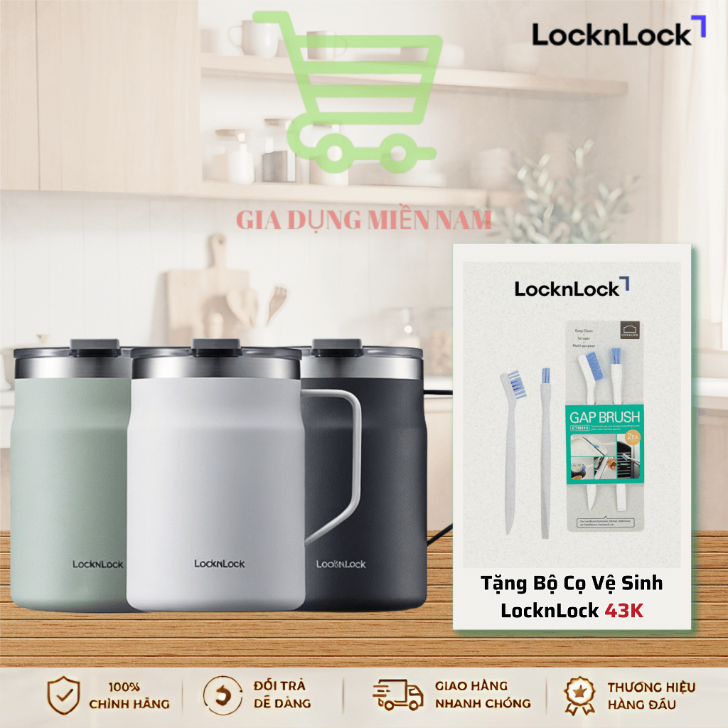 Ca nước giữ nhiệt LocknLock Metro Mug 475ml - Màu Navy, màu trắng - LHC4219