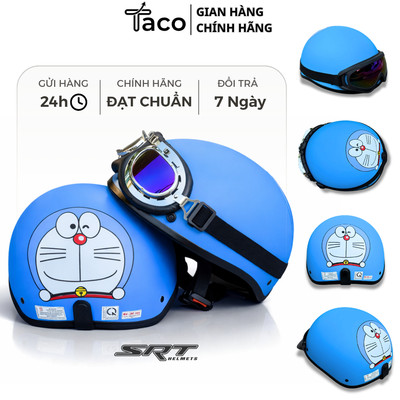 Nón Bảo Hiểm 1/2 Tem Doraemon – Mũ Bảo Hiểm Nửa Đầu HOT TREND Hàng Chính Hãng SRT, Đủ Tem CR Kiểm Định Tem Công Ty