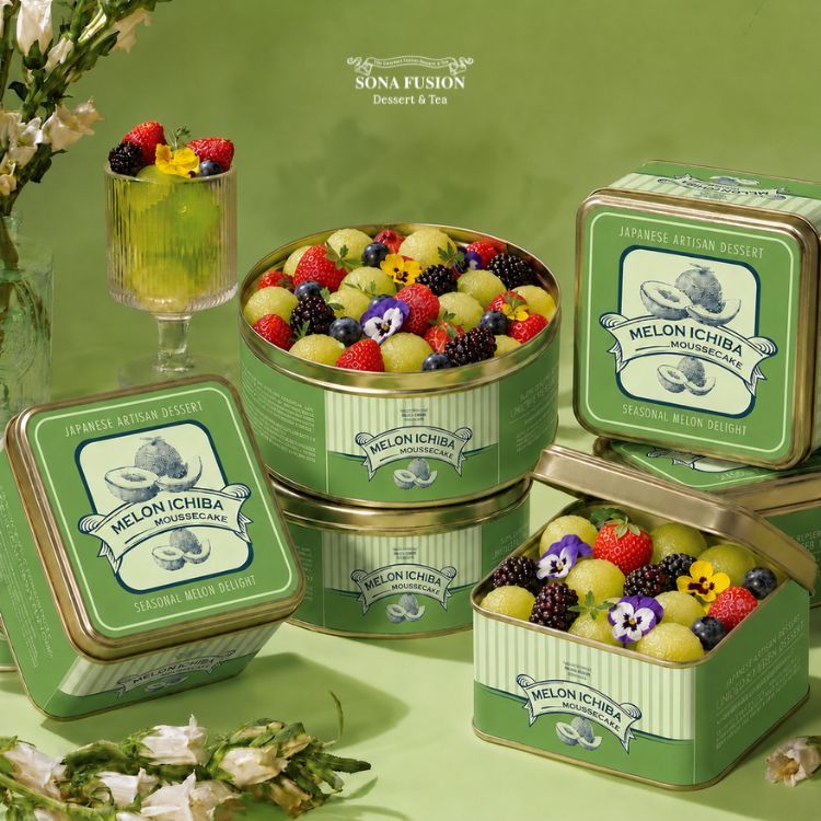 BÁNH DƯA LƯỚI HỘP THIẾC - MELON ICHIBA MOUSSECAKE