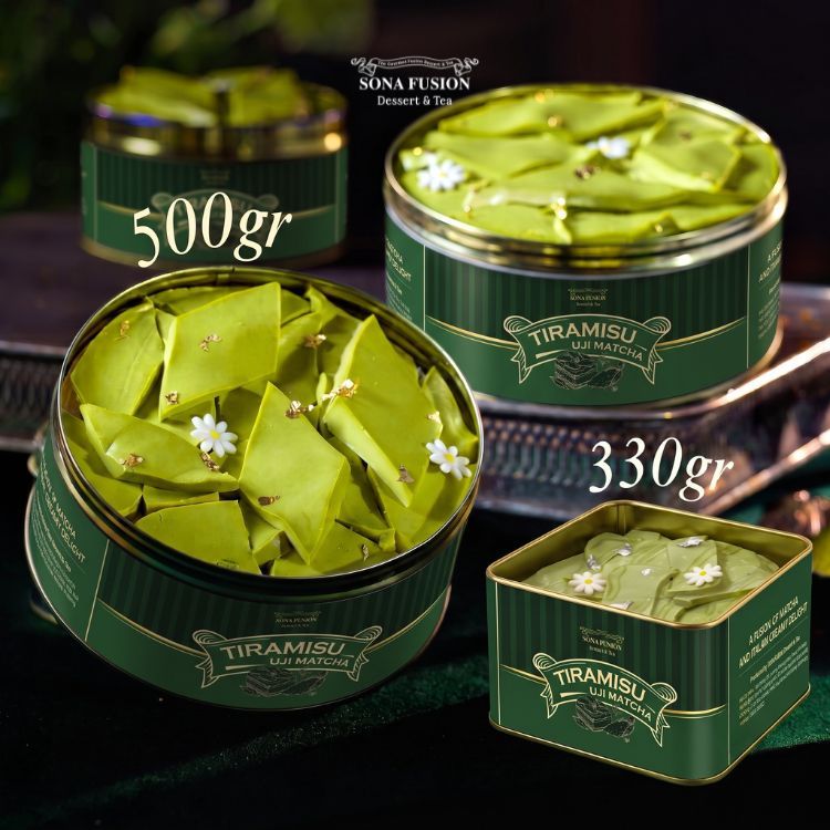 [Hoả Tốc HCM HN] Bánh Tiramisu Matcha có Panna Cotta Đa Tầng Hương Vị - Tiramisu Matcha Panna Cotta 