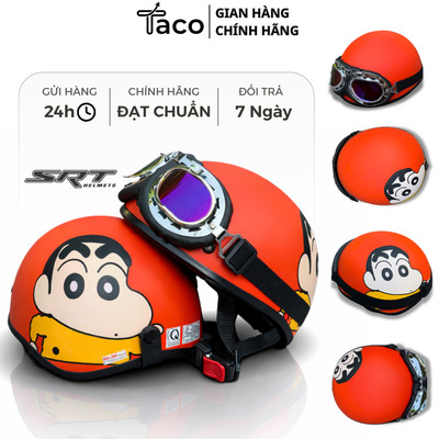 Mũ Bảo Hiểm Nửa Đầu 1/2 Nhiều Tem Shyn Cam Kính Phi Công Siêu HOT - Hàng Cao Cấp-Nón Bảo Hiểm 1/2 Có Kính Tuỳ Chọn