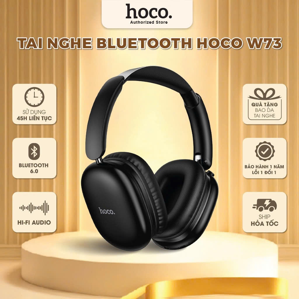 Tai nghe Headphone Hoco W73 gấp gọn tiện lợi, tai nghe bluetooth thế hệ mới v6.0 bass mạnh pin trâu 45H - có bảo hành | BigBuy360 - bigbuy360.vn