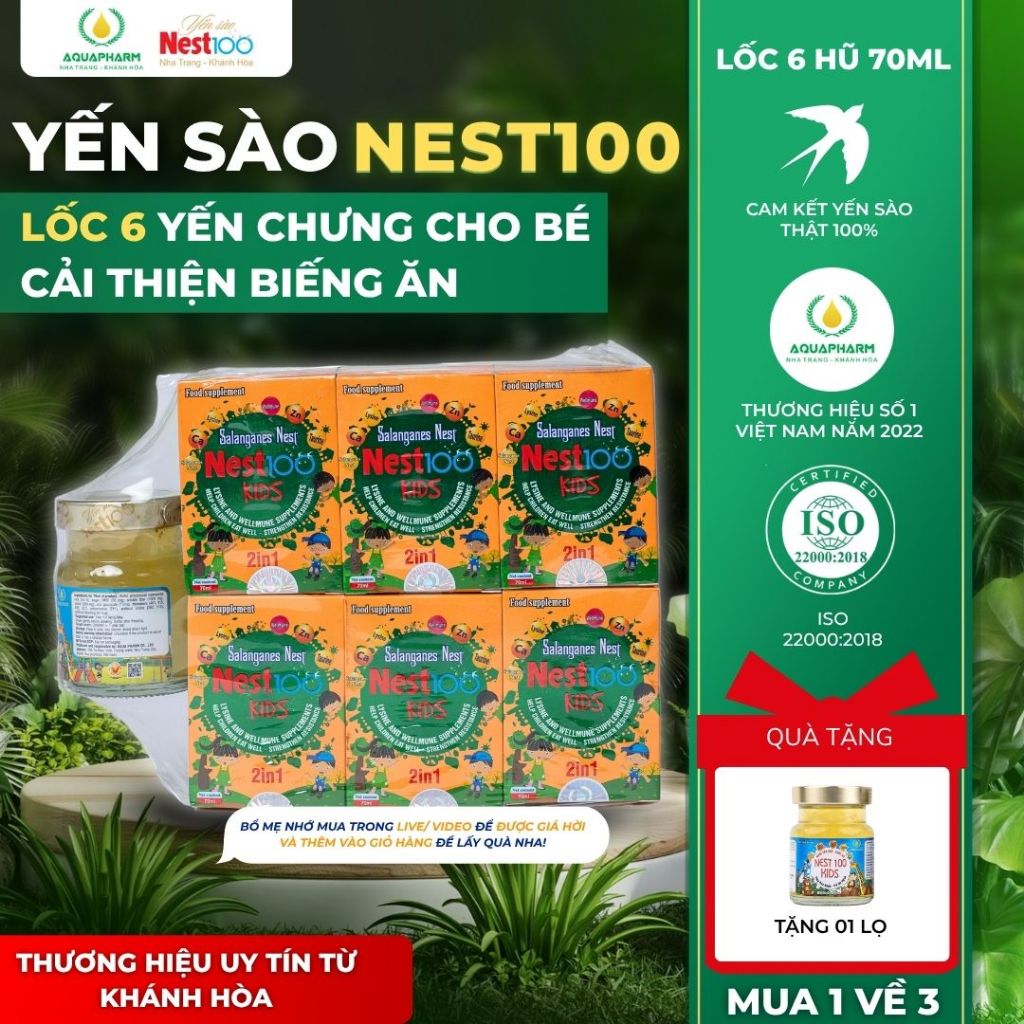 [Combo 12 hủ + Quà| Yến Chưng Cho Bé Nest100 kids 2in1 - Tăng Cảm Giác Thèm Ăn, Tăng Đề Kháng