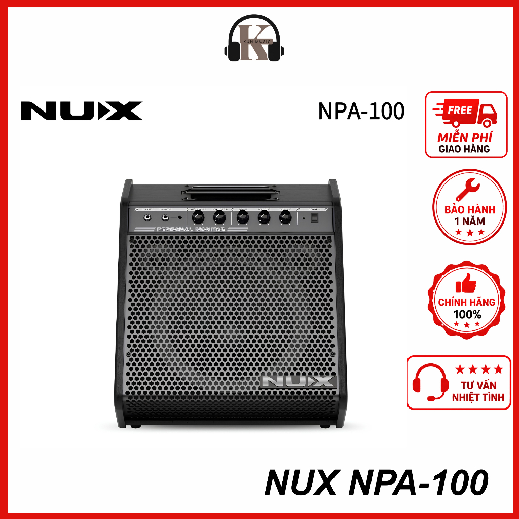Loa Monitor Chuyên Dụng NUX NPA-100 120W - Loa 12 inch, 2 Kênh, Bluetooth, Cho Trống Điện & Band Nhạ