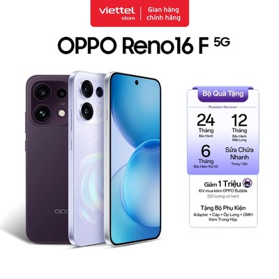 Điện thoại OPPO Reno 16F 5G 8GB + 256GB | Màn Hình 6.57" | Pin Lớn 7000mAh | MediaTek Dimensity 7300