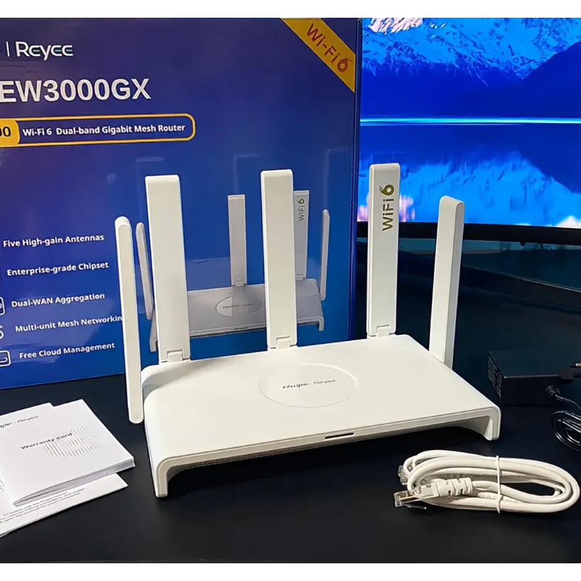 Bộ định tuyến Gigabit WAN kép 3000M Wi-Fi 6 RG-EW3000GX - Hàng Chính Hãng