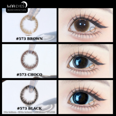 [6 tháng] Lens mắt 573 Choco màu nâu socola vân tia tự nhiên, size lớn - thương hiệu LUNA EYES