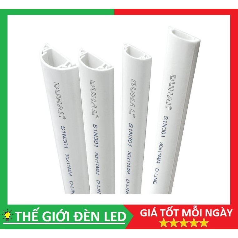 Nẹp bán nguyệt Duhal dài 1.2m 30x11, 40x15, 60x22, 80x30 màu trắng