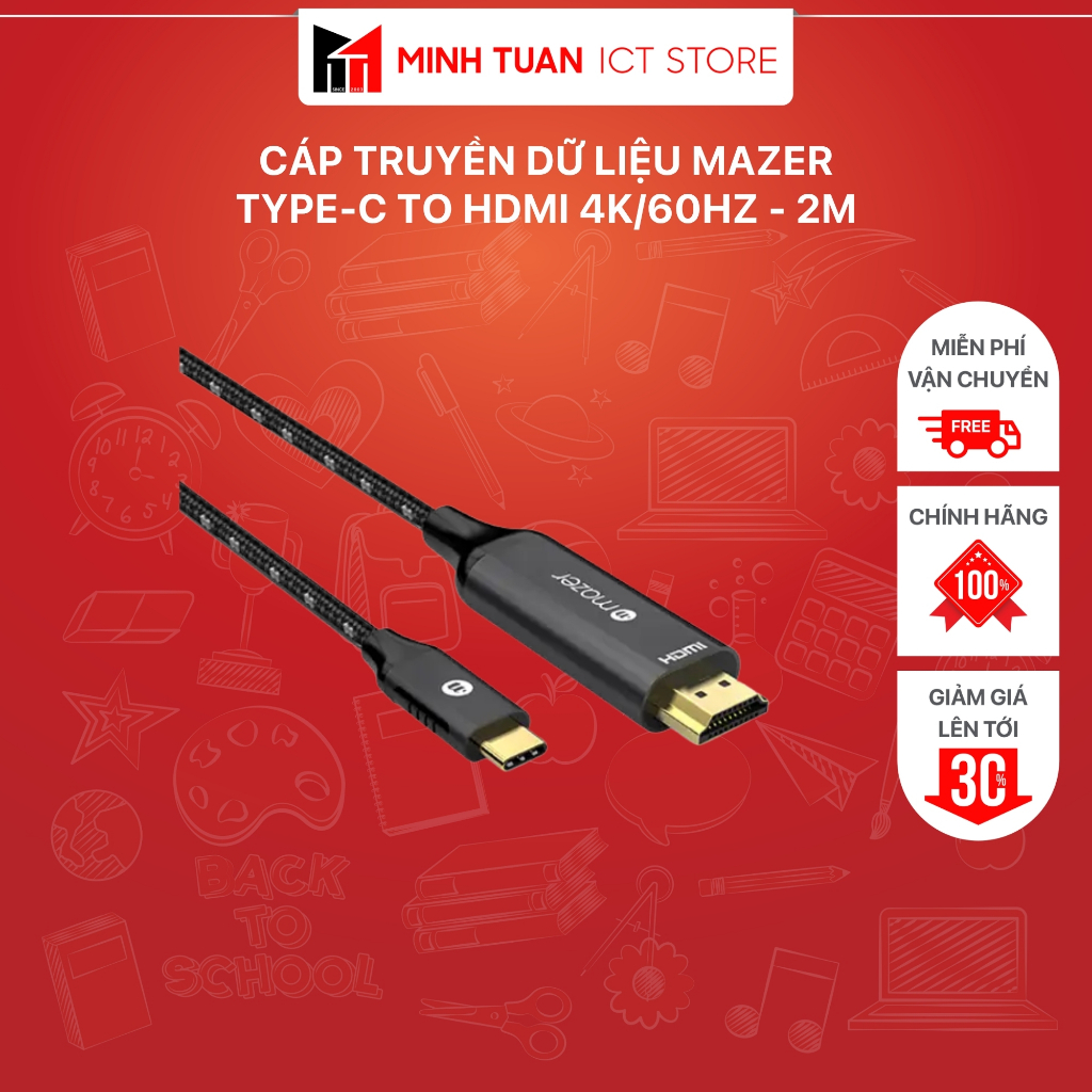 Cáp Truyền Dữ Liệu Mazer Type-C to HDMI 4K/60Hz - 2m