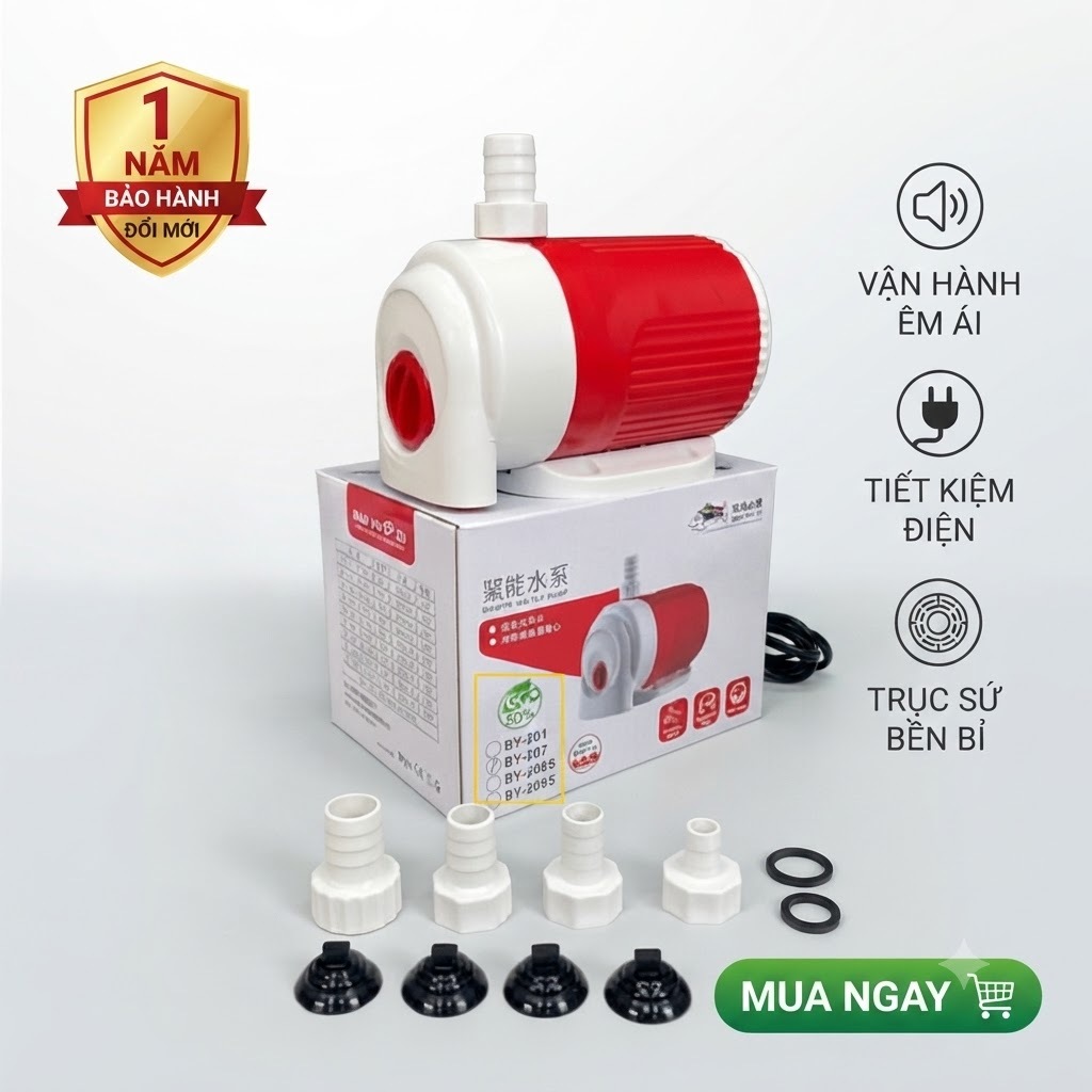 Máy Bơm Hút Đáy Bể Cá Baoyu BY-201 đến BY-207 – Bơm Chìm Đa Năng, Tiết Kiệm Điện