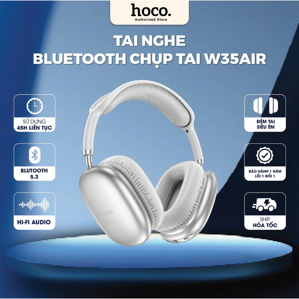 [Tặng bọc tai nghe] Tai nghe chụp tai HOCO W35 Air bluetooth 5.3 chính hãng giá rẻ, tai nghe headpho