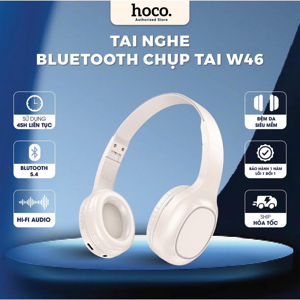 Tai nghe chụp tai gấp gọn cao cấp Hoco W46 pin trâu siêu bền - Hàng chính hãng bảo hành 12 tháng | BigBuy360 - bigbuy360.vn
