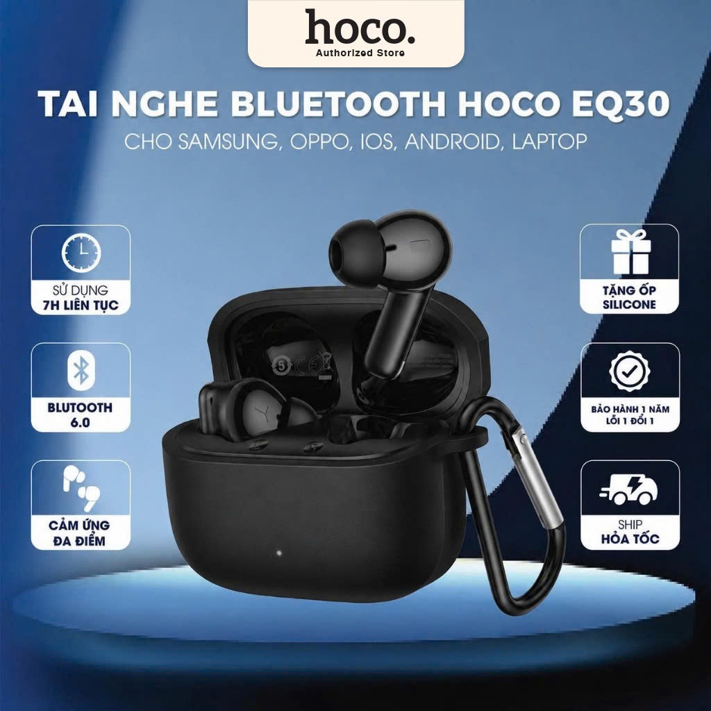 Tai nghe Bluetooth Hoco EQ30 Nhét Tai Không Dây V6.0 - Pin Bền 7 Tiếng Kèm Vỏ Silicon Cao Cấp Chống Va Đập - chính hãng | BigBuy360 - bigbuy360.vn