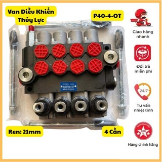🎁Van Điều Khiển Thủy Lực model P40-4-OT 4 Cần Ren 21mm Sử Dụng Trong Hệ Thống Thủy Lực