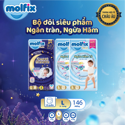 [HO 8.8] Combo 3 Ngày & Đêm_2 Tã/bỉm quần Molfix Oxy Super Jumbo+ 1 Tã Molfix Sweet Dreams