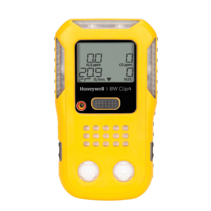 BW Technologies BWC4-Y-N By Honeywell, BW Clip4 - O2, LEL, H2S, CO, Gas Detector Yellow