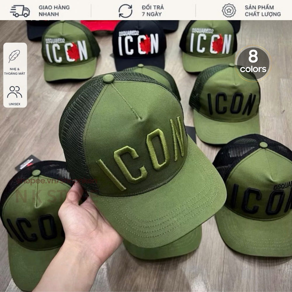 Mũ NK STORE Lưỡi Trai Lưới Màu Rêu Phối, Nón Baseball Unisex Form Đẹp Thoáng Khí