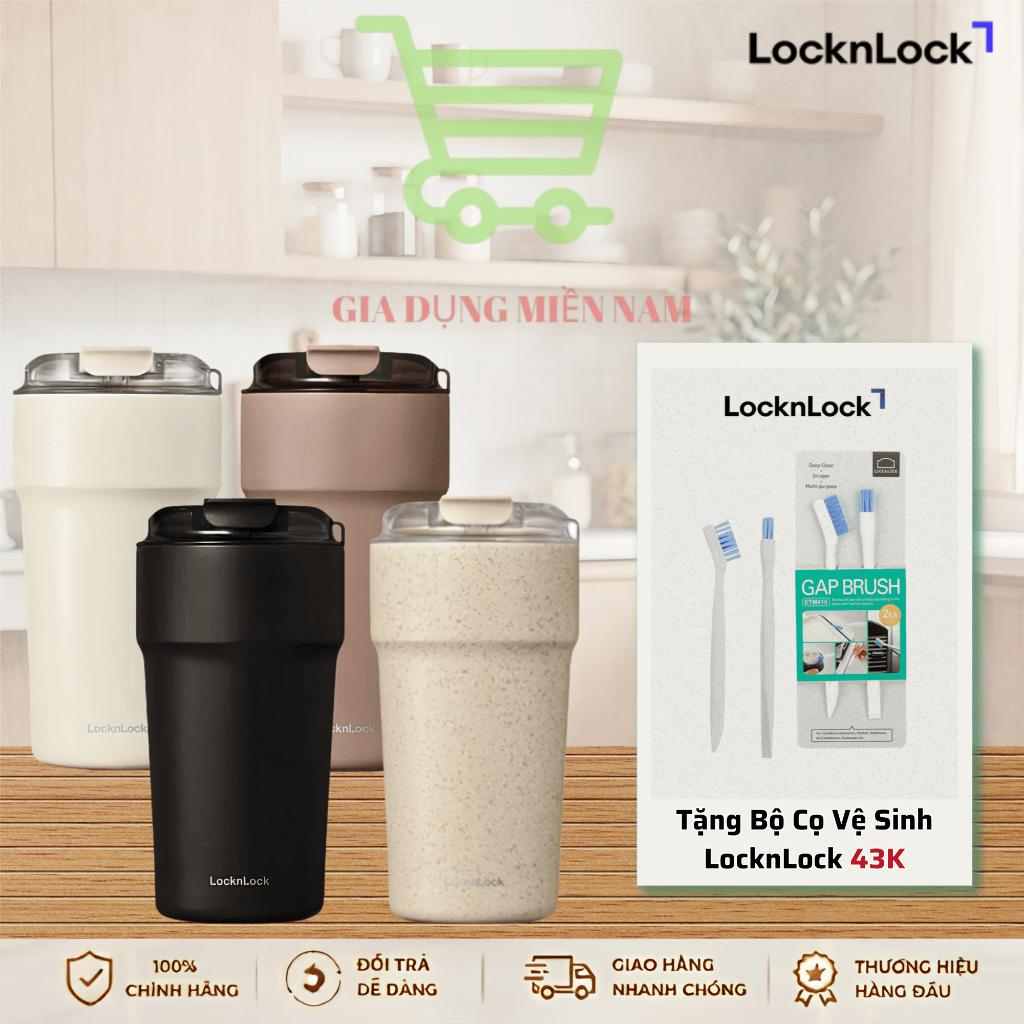 Bình giữ nhiệt LocknLock Metro cafe 500ml - Màu đen, trắng, nâu, ngà - LHC4357