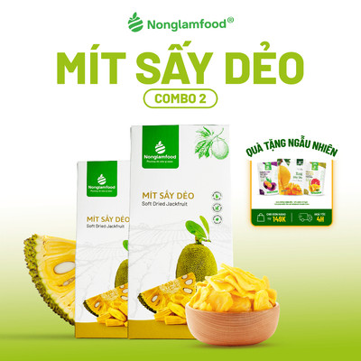 Combo 2 Mít Sấy Dẻo 100g, 200g NONGLAMFOOD Trái Cây Sấy Loại 1 Dẻo Mềm Chuẩn Xuất Khẩu