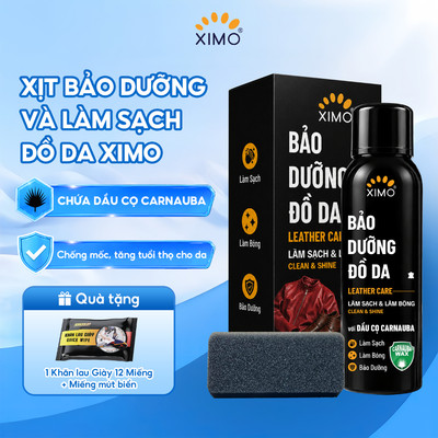 Chai xịt bảo dưỡng và làm sạch đồ da XIMO, Xịt dưỡng làm mới tăng tuổi thọ cho da và chống mốc