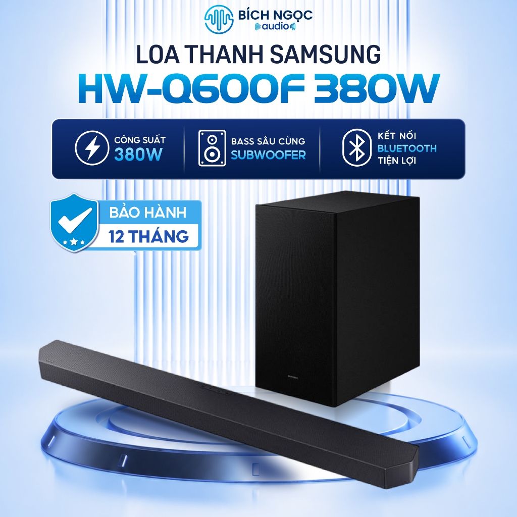 Loa Thanh Samsung HW-Q600F/XV 380W Chính Hãng Soundbar Q-Series 3.1.2 Bass Mạnh Mẽ Bluetooth