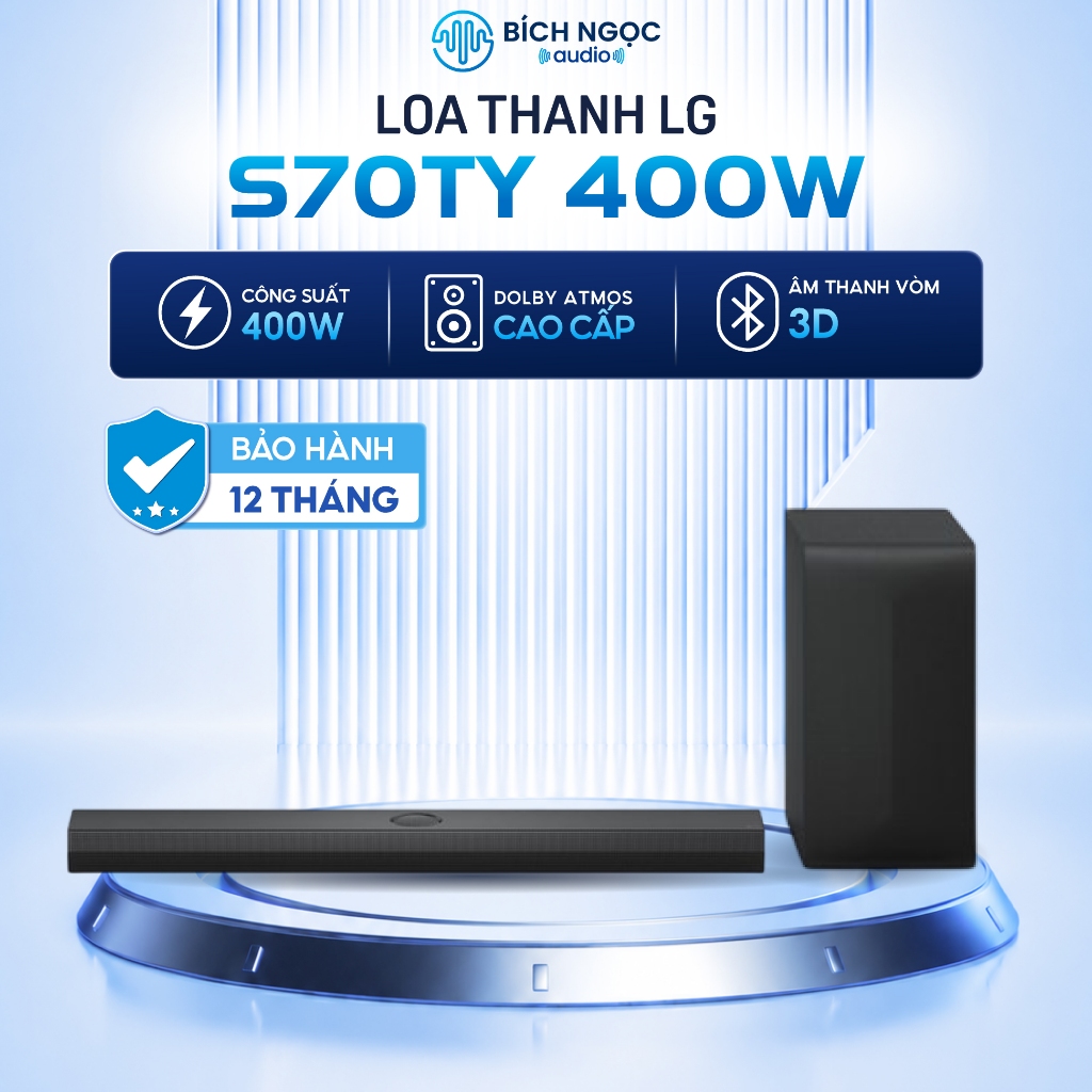 [KÈM QUÀ] Loa Thanh LG S70TY 400W Chính Hãng Soundbar Kênh Dolby Atmos AI Sound Pro Bluetooth 5.1
