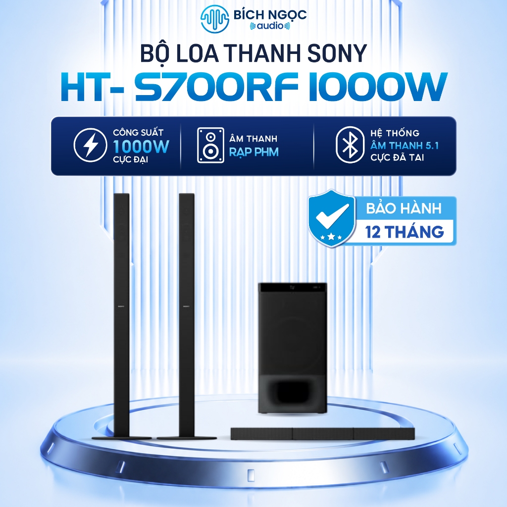 Loa Thanh Sony HT-S700RF 1000W Chính Hãng Âm Thanh Vòm Xem Phim Chuẩn Rạp Nghe Nhạc Hay Bluetooth