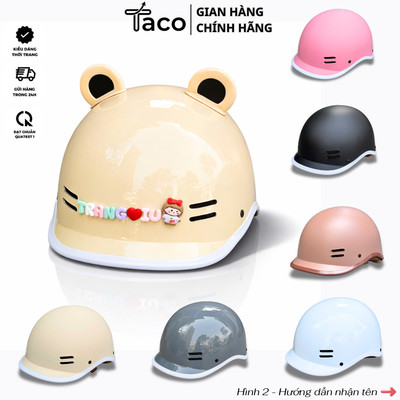 Nón Bảo Hiểm Cá Heo Màu Sữa Bóng Nam Nữ Đạt Chuẩn SRT HELMETS - Mũ Chính Hãng, Bảo Hành 12 Tháng