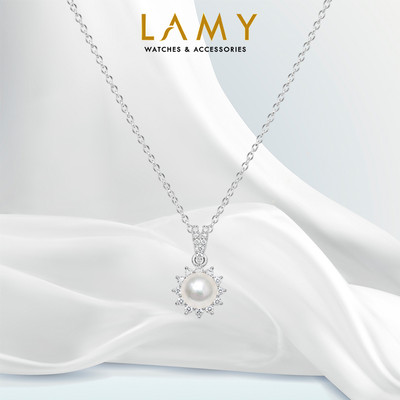 Dây chuyền bạc LAMY Pearl Flower Pendant Silver Necklace 6249 - Dây chuyền nữ bạc Ý 925
