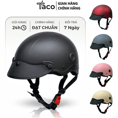 Mũ Bảo Hiểm Nửa Đầu SRT Cao Cấp, Thời Trang Trẻ Trung, Có Lỗ Thông Gió, Lưỡi Trai, Freesize(55-59cm)