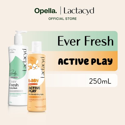 Bộ 1 Sữa tắm Lactacyd Ever Fresh 500ml + 1 Sữa Tắm Gội Trẻ em Lactacyd Baby Active Play 250ml
