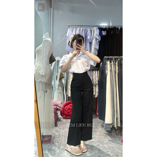 [Mã RL] Quần Ống Rộng Nút Cài Lệch