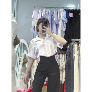 [Mã RL] Quần Ống Rộng Nút Cài Lệch
