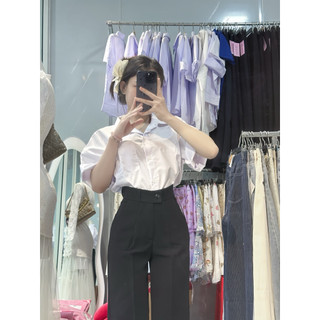 [Mã RL] Quần Ống Rộng Nút Cài Lệch