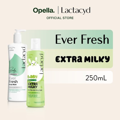 Bộ 1 Sữa tắm Lactacyd Ever Fresh 500ml + 1 Sữa Tắm Gội Trẻ Em Lactacyd Extra Milky 250ml