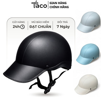 Mũ Bảo Hiểm Lưỡi Trai TACO N088, Nón Bảo Hiểm 1/2 Kết Cứng, Mỏ Liền, Nón Sơn Dành Cho Nam Nữ, Bảo Hành 12 Tháng