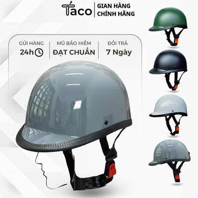 Nón Bảo Hiểm Lưỡi Trai Nửa Đầu Đua Ngựa Màu Xám Hot Trend Thời Trang Đi Trong Phố - Bảo Hành 12 Tháng