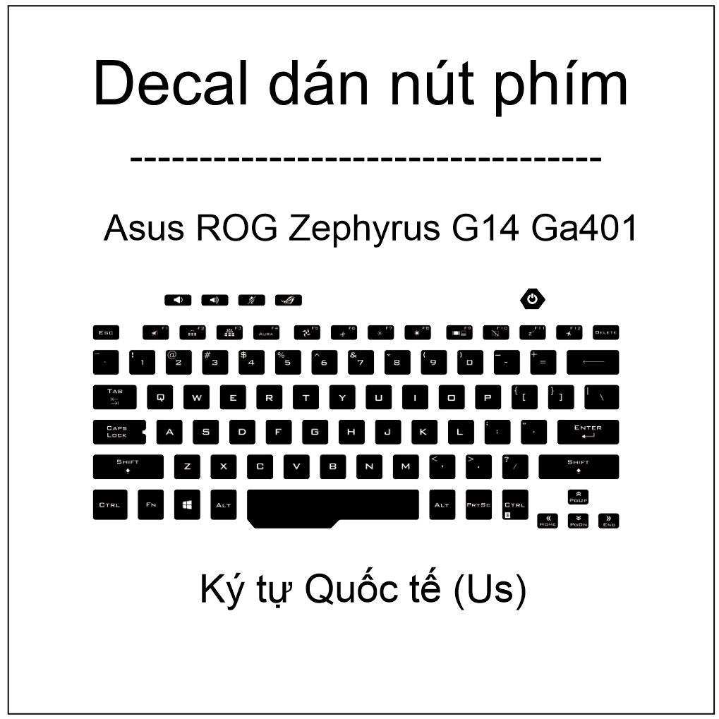 Decal dán nút phím cho máy Asus ROG Zephyrus G14 GA401