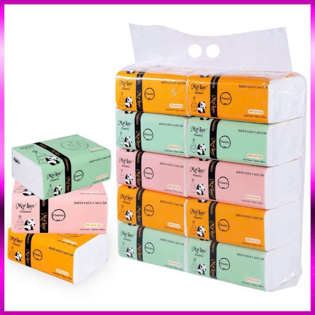 Giấy ăn Gấu trúc MyLan (100 tờ/gói)