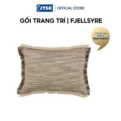 Gối trang trí | JYSK FJELLSYRE | polyester | be/xanh | R35xD50cm