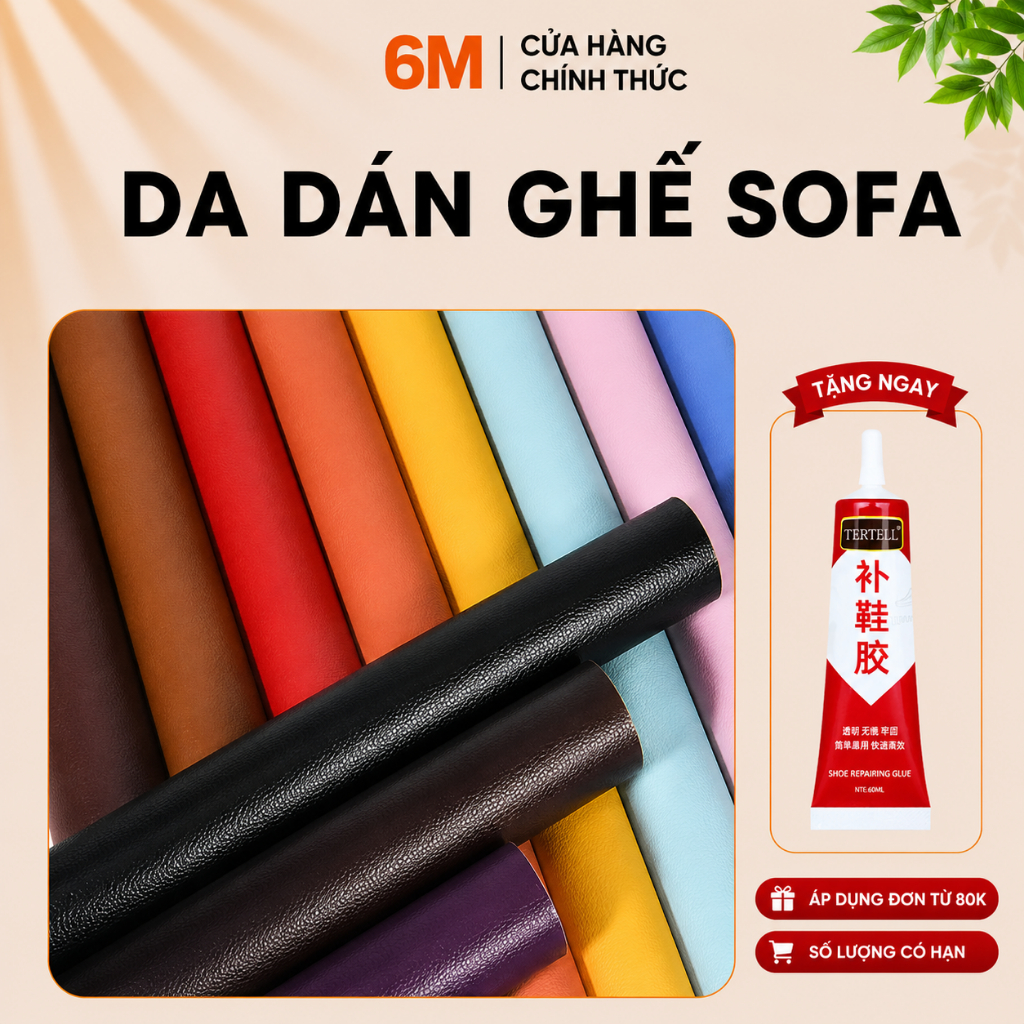 Miếng dán vải da PU kích thước lớn chữa ghế sofa đồ da