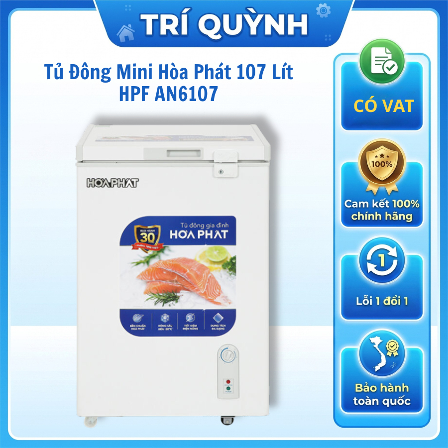 Tủ Đông Mini Hòa Phát 107 Lít HPF AN6107 Dàn Nhôm Bảo Hành Toàn Quốc Tại Nhà Điện Máy Sao Việt