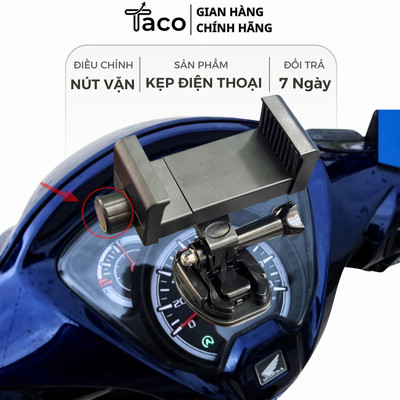 Giá Đỡ Bộ Kẹp Điện Thoại Dán Lên Mặt Đồng Hồ Xe Máy, Có Nút Xoay Điều Chỉnh Chắc Chắn Đế Cài Dễ Dàng Tháo Lắp Kèm Keo
