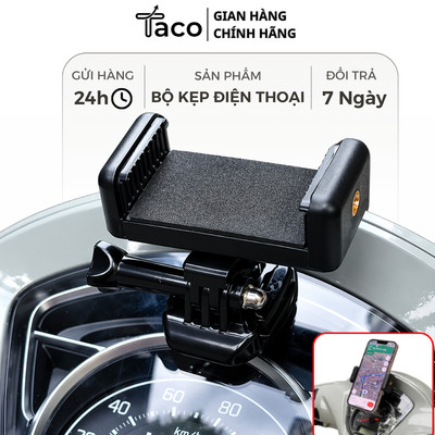 Giá Đỡ Bộ Kẹp Điện Thoại Dán Lên Mặt Đồng Hồ Xe Máy, Đế Cài Dễ Dàng Tháo Lắp Kèm Keo Dán Đa Năng