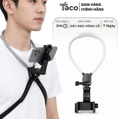 Dây Đeo Vòng Cổ Gắn Điện Thoại, Camera Hành Trình Xoay 360 Kèm Dây Đai Cố Định Chắc Chắn, Chống Rung Quay Video, Vlog