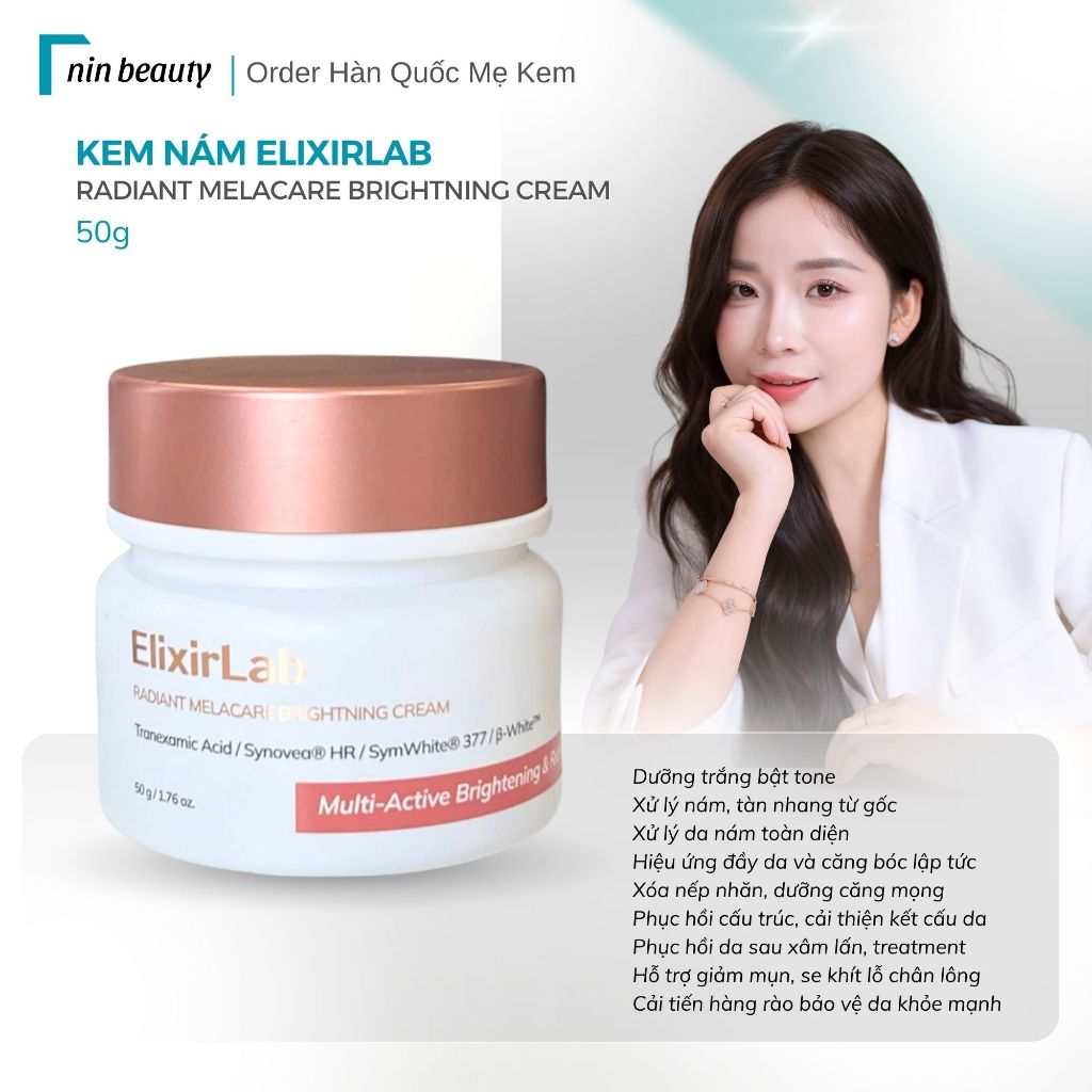 Kem Nám Elixirlab Radiant Melacare Brightning Cream 50g