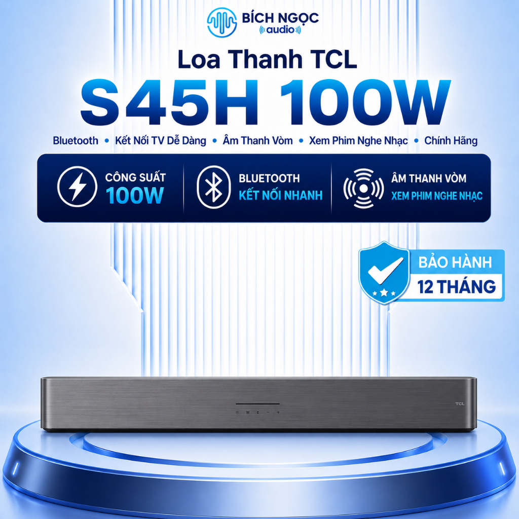 Loa Thanh TCL S45H 100W Bluetooth Kết Nối TV Dễ Dàng Âm Thanh Vòm Xem Phim Nghe Nhạc Chính Hãng