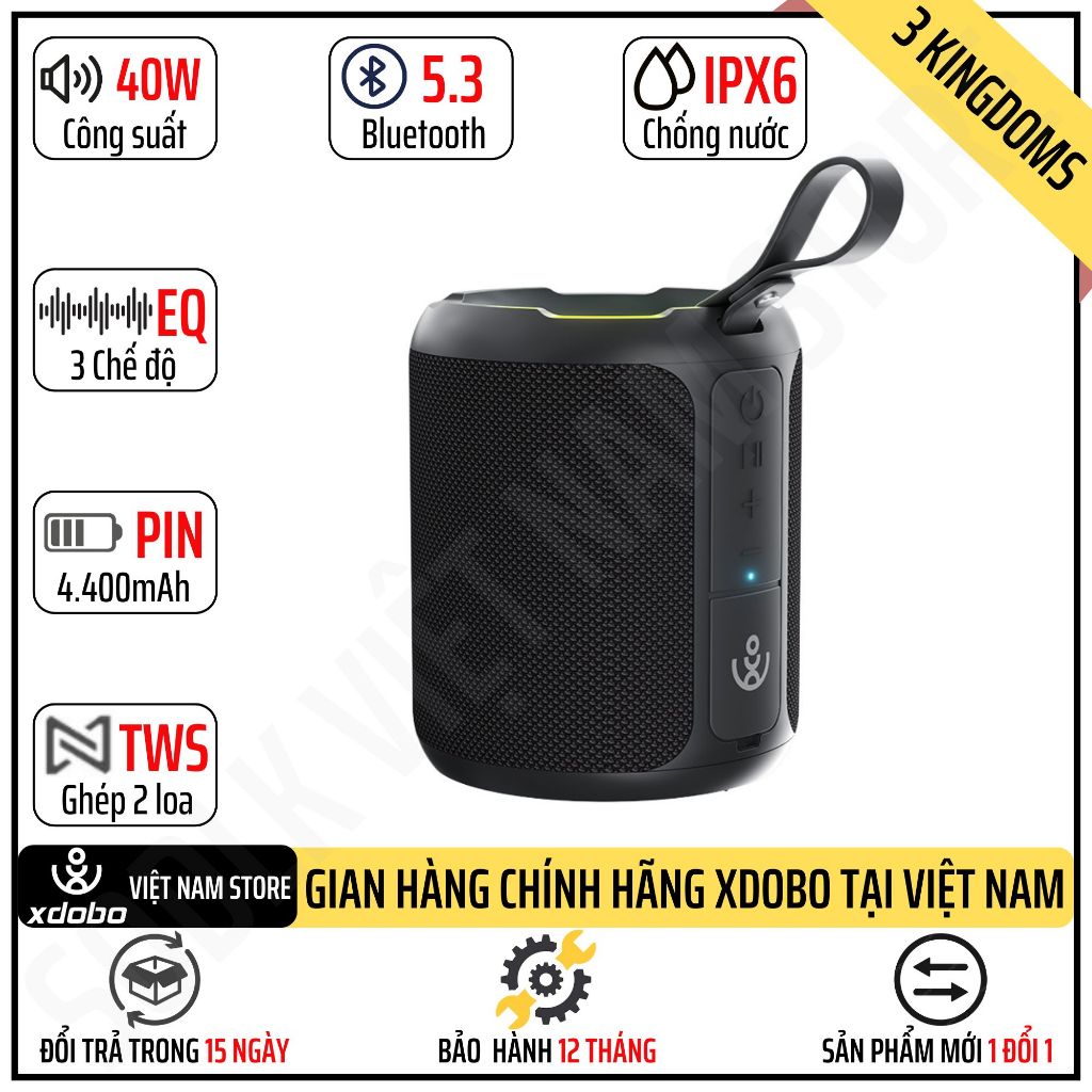 Loa Bluetooth Xdobo 3 Kingdoms 40W Siêu Trầm Bản Cập Nhật của Xdobo Rainbow hay hơn Tronsmart T7 Min